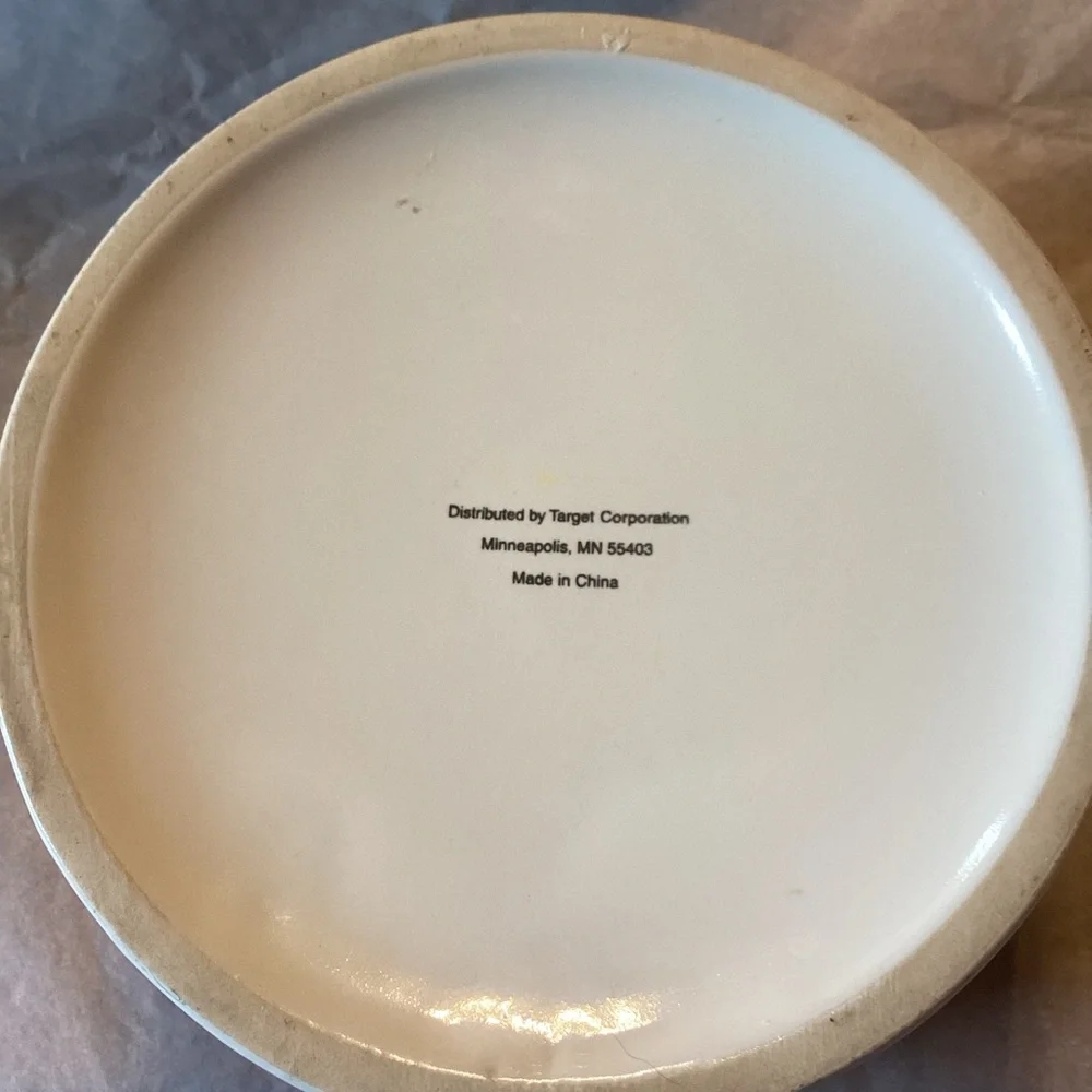 Target Dog Bowl - red and tan stripes, cute dog drawing